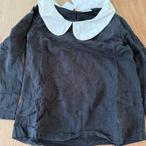 Zara kids Black shirt with White Peter Pan Collar